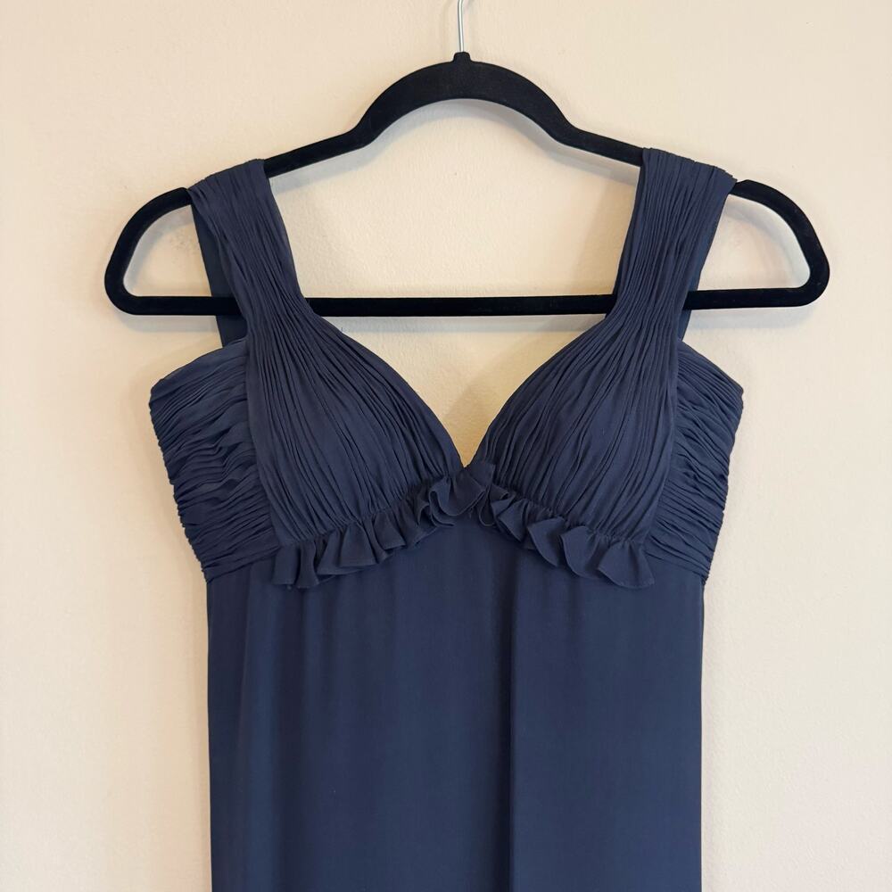 OSCAR DE LA RENTA Designer Midnight Blue Formal Gown & Shawl Set - Size 4 - Picture 15 of 15